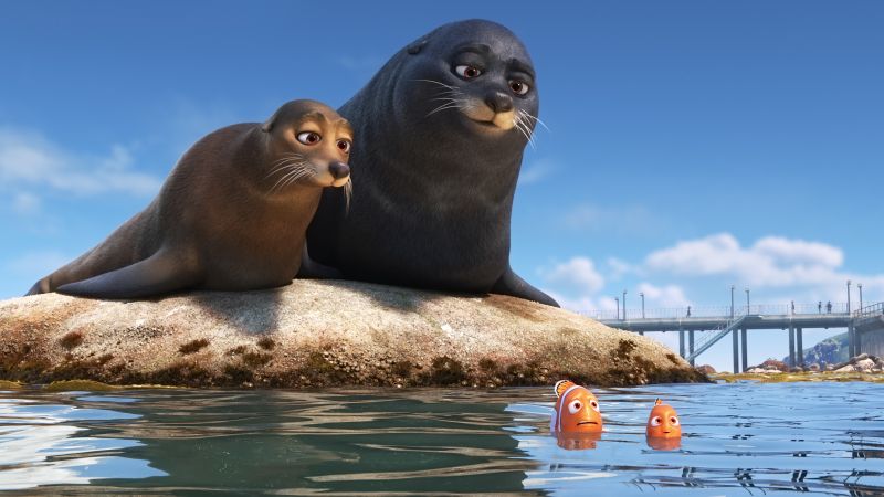 Finding Dory, seals, nemo, fish, animation (horizontal)
