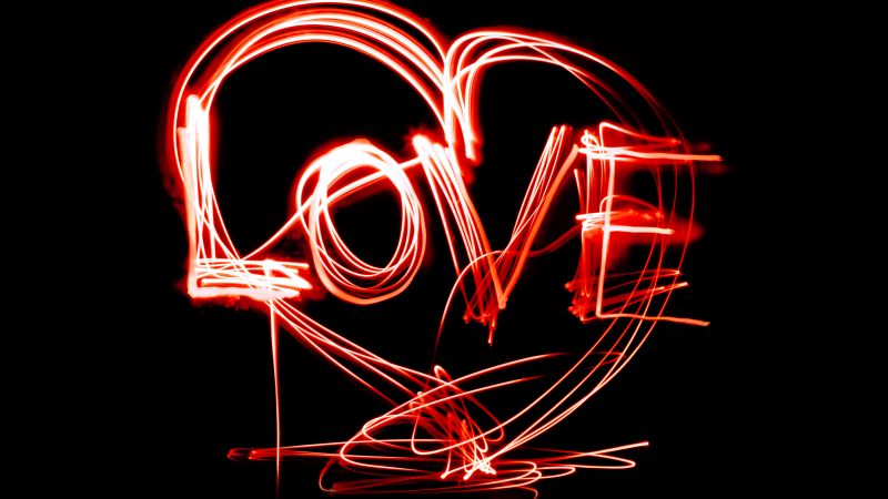 love image, heart, 4k (horizontal)