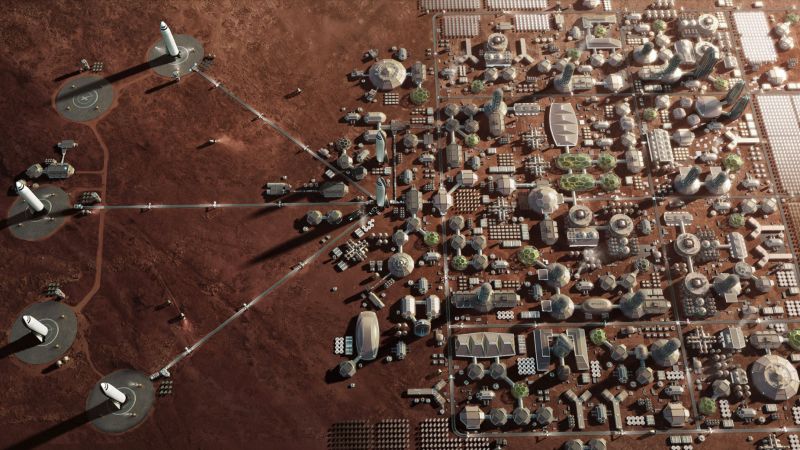 Mars Base, Mars Colony, Space X, HD (horizontal)