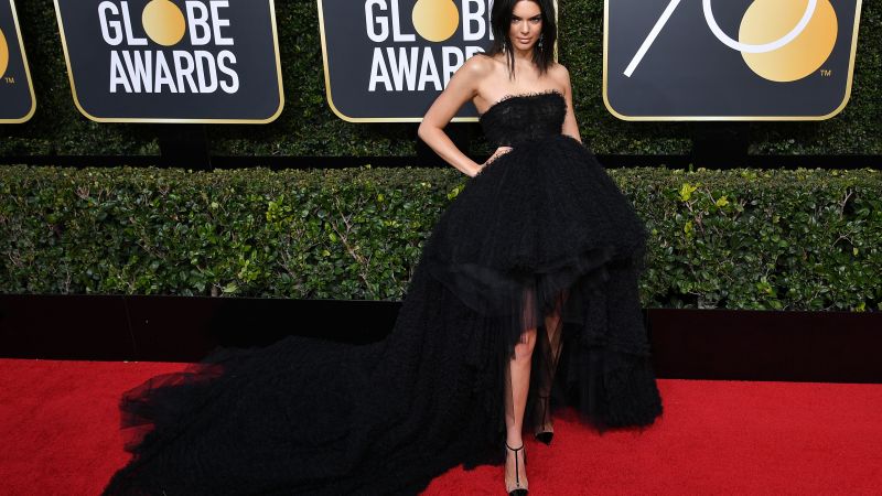 Kendall Jenner, dress, Golden Globes 2018, 4k (horizontal)
