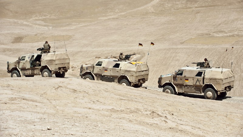 ATF Dingo, KMW, infantry mobility vehicle, MPPV PC, convoy, Afghanistan, Bundeswehr (horizontal)