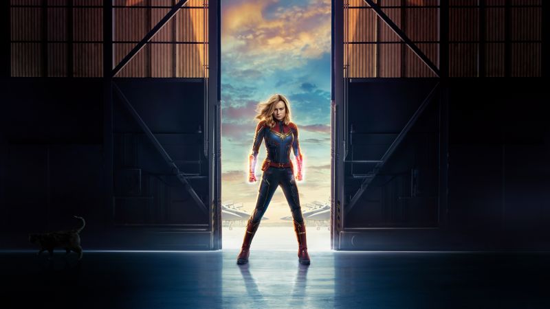 Captain Marvel, Brie Larson, 8K (horizontal)