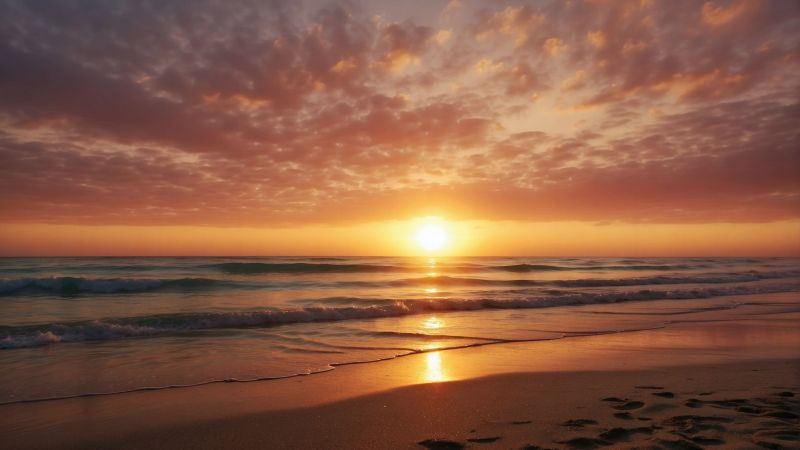 beach, sea, sunset (horizontal)