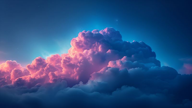 clouds, blue (horizontal)