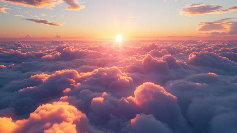 clouds, sunset, white (horizontal)