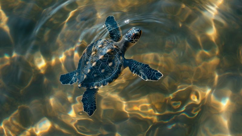 Turtle, Swimming, Andaman Sea, Thailand, Phuket, sport, turtles, nature,  (horizontal)