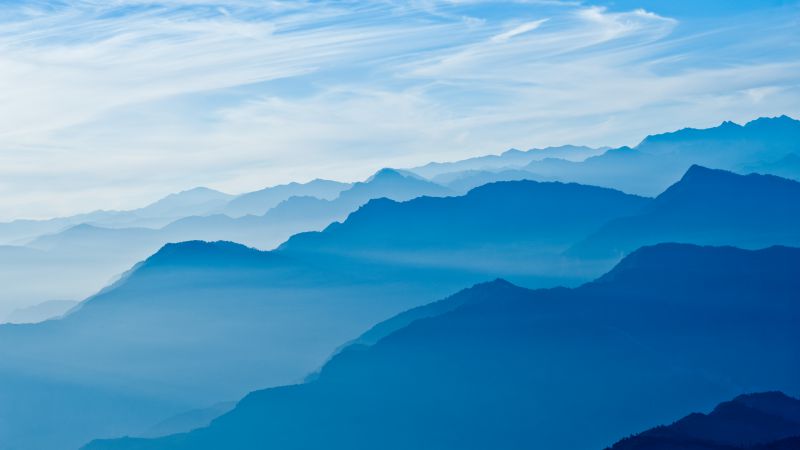 Himalayas, 5k, 4k wallpaper, Nepal, mountains, sky, clouds (horizontal)