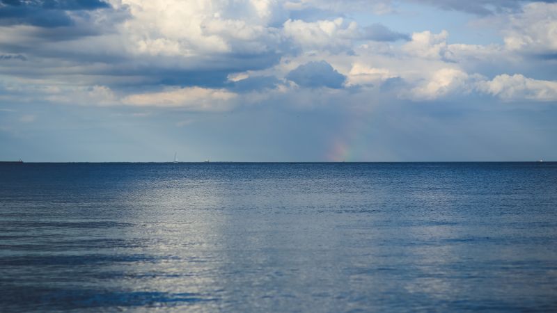 Baltic sea, 5k, 4k wallpaper, 8k, horizon, sky, clouds, rainbow (horizontal)