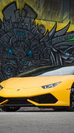 Lamborghini Huracán LP 610-4 Spyder, bodykit, graffiti, yellow (vertical)