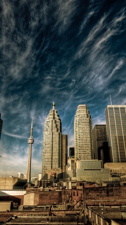 Toronto, Canada, downtown, sky, clouds, travel, vacation, booking (vertical)