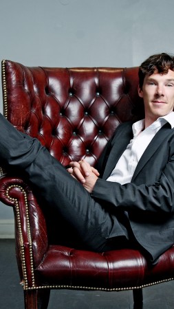 Benedict Cumberbatch, Actor, television star, room, chair (vertical)