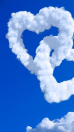 love image, heart, HD, clouds (vertical)
