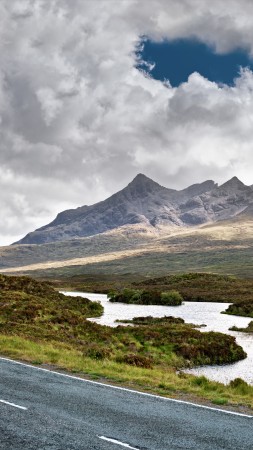 Isle of Skye, Scotland, Europe, road, mountain, travel, 8k (vertical)