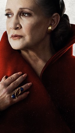 Star Wars: The Last Jedi, Carrie Fisher, 8k (vertical)