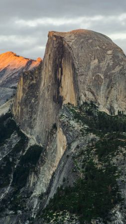 Half Dome, mountain, Yosemite, National Park, California, 8k (vertical)