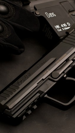HK45, Heckler & Koch, pistol, HK45C, semi-automatic, HK416D, HK M4, rifle, Germany (vertical)