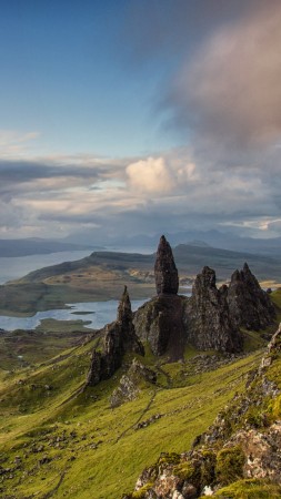 Isle of Skye, Scotland, Europe, nature, mountains, sky, 4k (vertical)