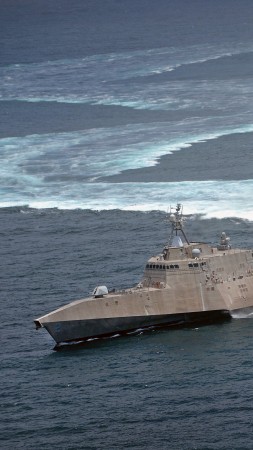 USS Independence, lead ship, LCS-2, Independence-class, littoral, combat ship, corvette, U.S. Navy (vertical)
