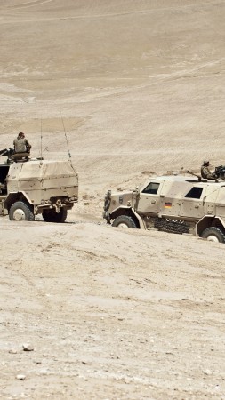ATF Dingo, KMW, infantry mobility vehicle, MPPV PC, convoy, Afghanistan, Bundeswehr (vertical)