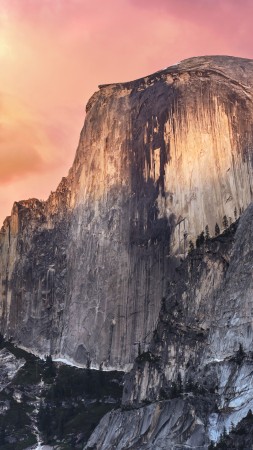 El Capitan, 5k, 4k wallpaper, 8k, yosemite, forest, OSX, apple, mountains, sunset (vertical)