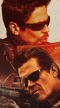 Sicario: Day Of The Soldado, Josh Brolin, Benicio Del Toro, poster, 4K (vertical)