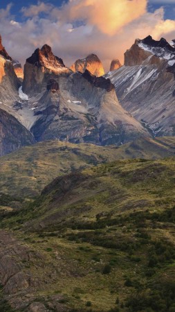 Torres del Paine, 4k, HD wallpaper, National Park, Patagonia, Chile, sunset (vertical)
