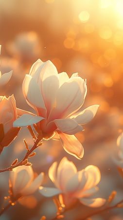 water lily, white, sunset (vertical)