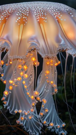 jellyfish, white, underwater (vertical)