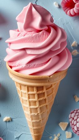 ice cream, pink, raspberry (vertical)