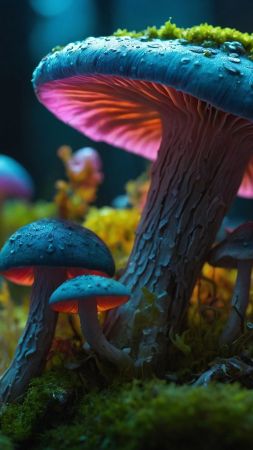 mushrooms, colorful (vertical)