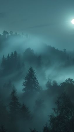 forest, night, moon (vertical)