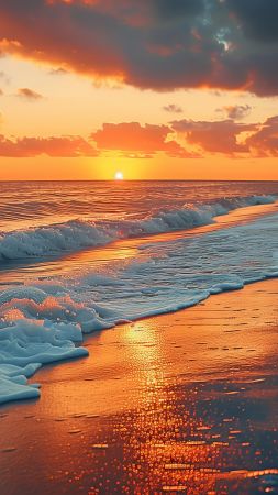 beach, sea, ocean, sunset (vertical)