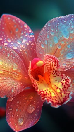 flowers, colorful, raindrops (vertical)