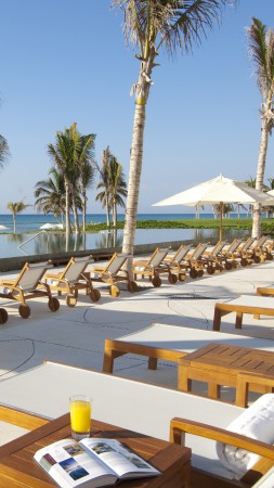 Grand Velas Riviera Maya, Mexico, Best Hotels of 2017, tourism, travel, resort, vacation, palms, sunbed (vertical)