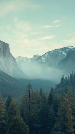 Yosemite, 5k, 4k wallpaper, 8k, forest, OSX, apple, mountains (vertical)