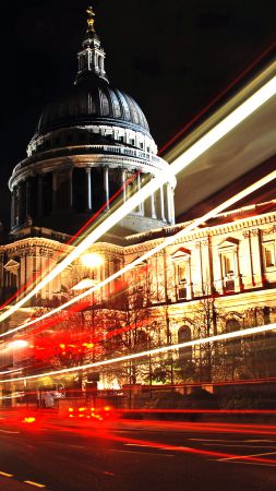 St Paul's Cathedral, London, England, Tourism, Travel, night (vertical)
