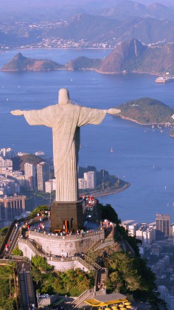 Christ the Redeemer, Rio de Janeiro, Brazil, Tourism, Travel (vertical)