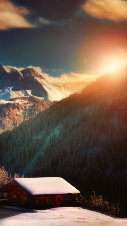 Alps, 5k, 4k wallpaper, 8k, France, mountain, sunset, hills (vertical)