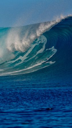 Ocean, 5k, 4k wallpaper, sea, wave (vertical)