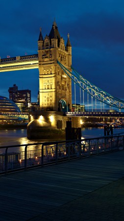London, bridge, UK, night, river, travel, tourism (vertical)
