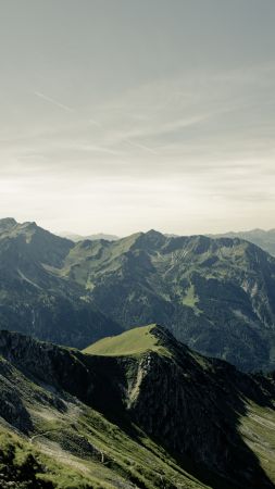 Allgaeu, 4k, 5k wallpaper, Germany, mountains, hills, sky (vertical)