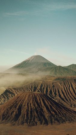 Bromo, 4k, 5k wallpaper, Indonesia, volcano, sand (vertical)