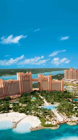 Bahamas, island, resort, hotel, sea, ocean, travel, booking, pool, beach, palm, vacation, sky, blue (vertical)