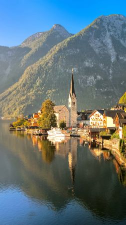 Hallstatt, Gmunden, Austria, Europe, tourism, travel, resort (vertical)