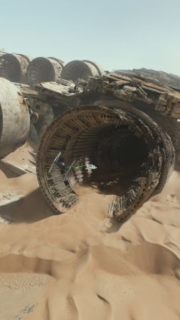 Star Wars: Episode VII - The Force Awakens, spaceship, desert (vertical)
