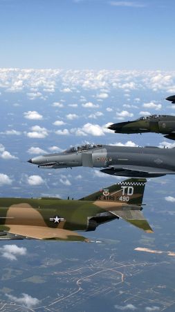 McDonnell Douglas F-4 Phantom II, F 4, fighter-bomber, Phantom 2, US Air Force, fighter (vertical)