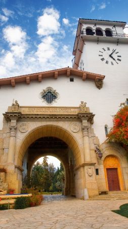 County Courthouse, Santa Barbara, California, USA, travel, tourism, booking (vertical)