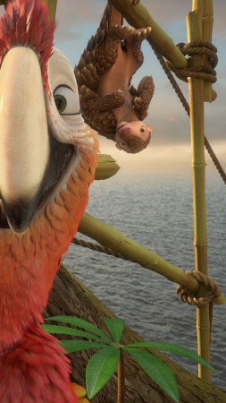 Robinson Crusoe, parrot, Best Animation Movies, cartoon (vertical)