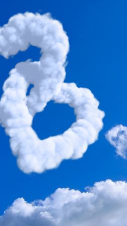 heart, 5k, 4k wallpaper, 8k, cloud, blue sky (vertical)