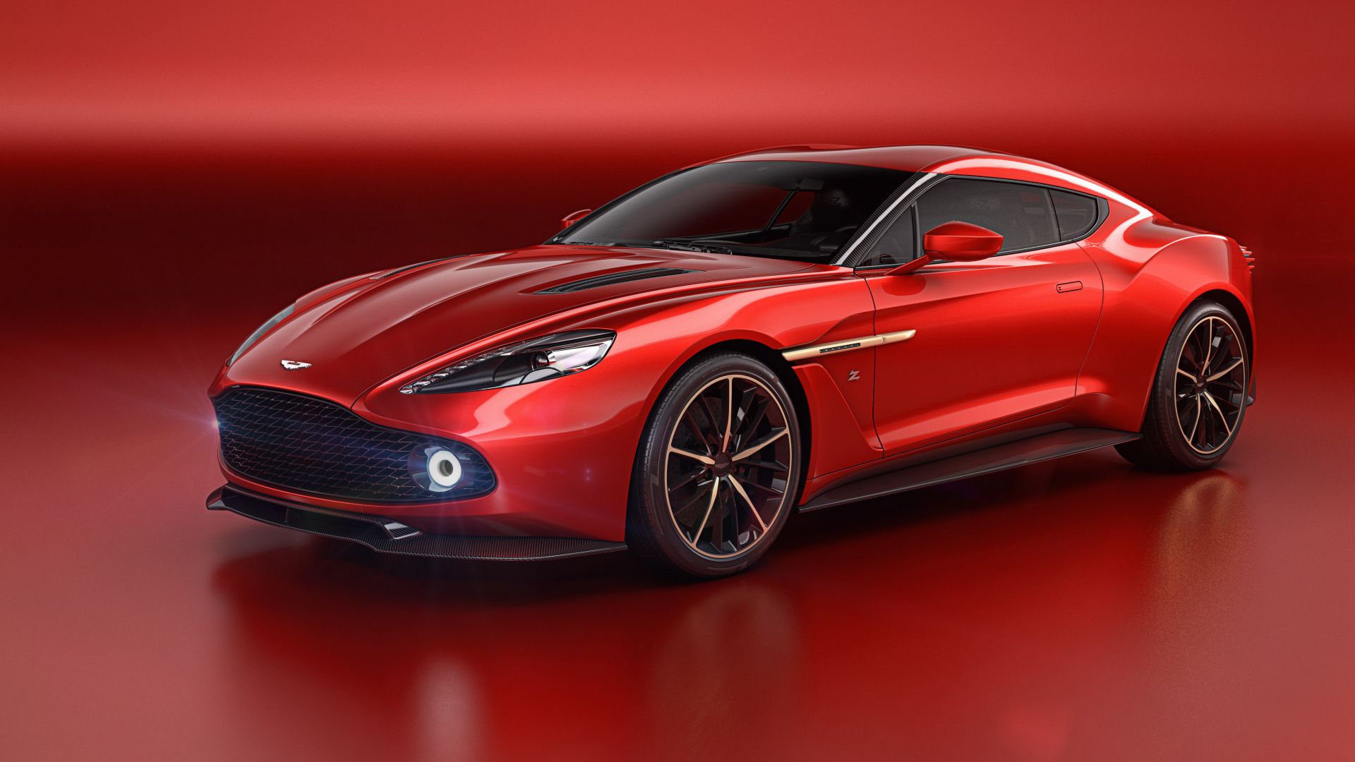 Aston Martin Vanquish Zagato, red, supercar, Zagato (horizontal)
